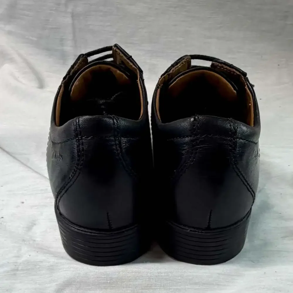Clarks Men's Whiddon Pace Black Leather Oxford Shoes